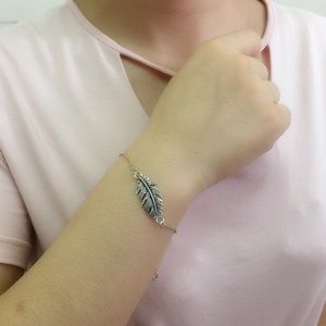 New silver leaf bracelet